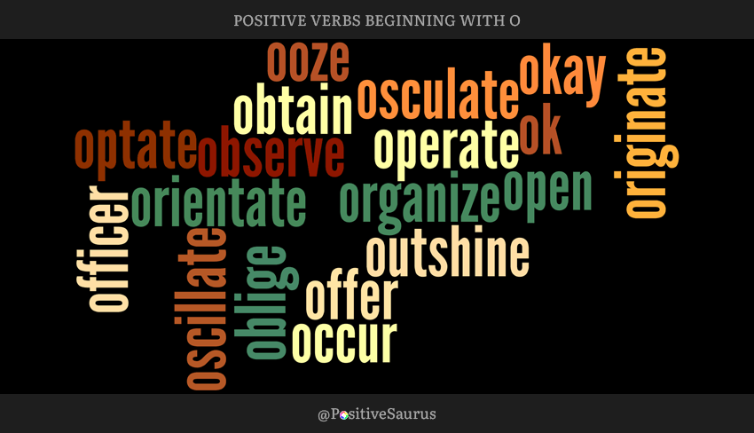 Positive verbs that start with O "letter o action words ...