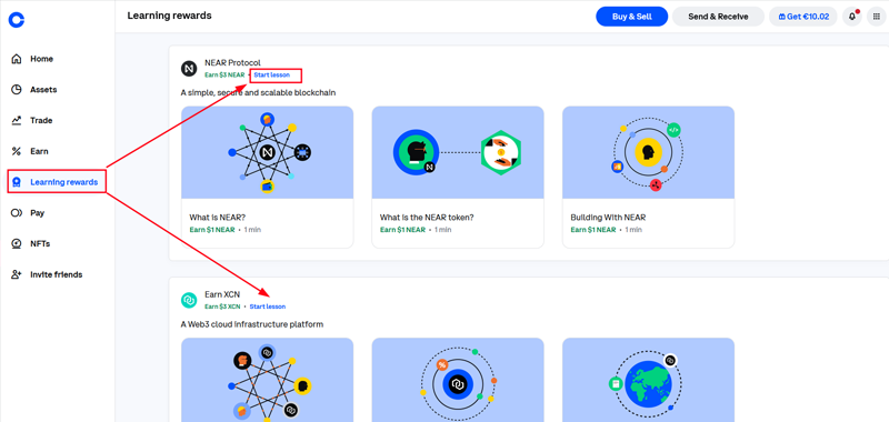 coinbase learning rewards free crypto