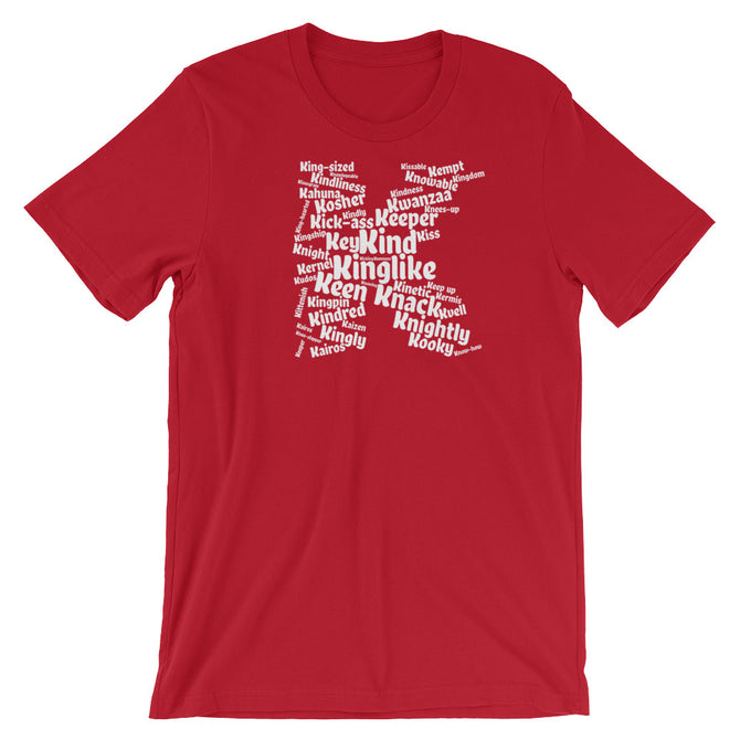 Positive words that start with K | Word cloud t-shirt – Boom Positive