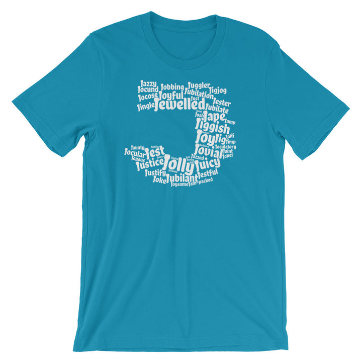 Positive words that start with J | Word cloud t-shirt – Boom Positive