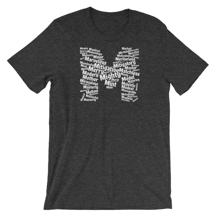 Positive words that start with M | Word cloud t-shirt – Boom Positive