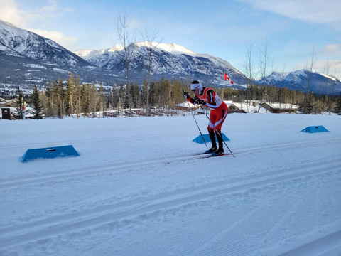 Simon Haynes racing at the Canmore Nordic Centre