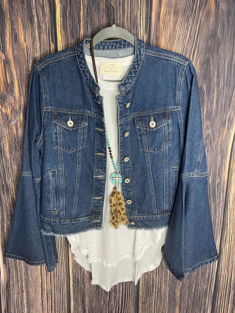 Bell sleeve denim jacket (2nd restock) | My She Shed Boutique