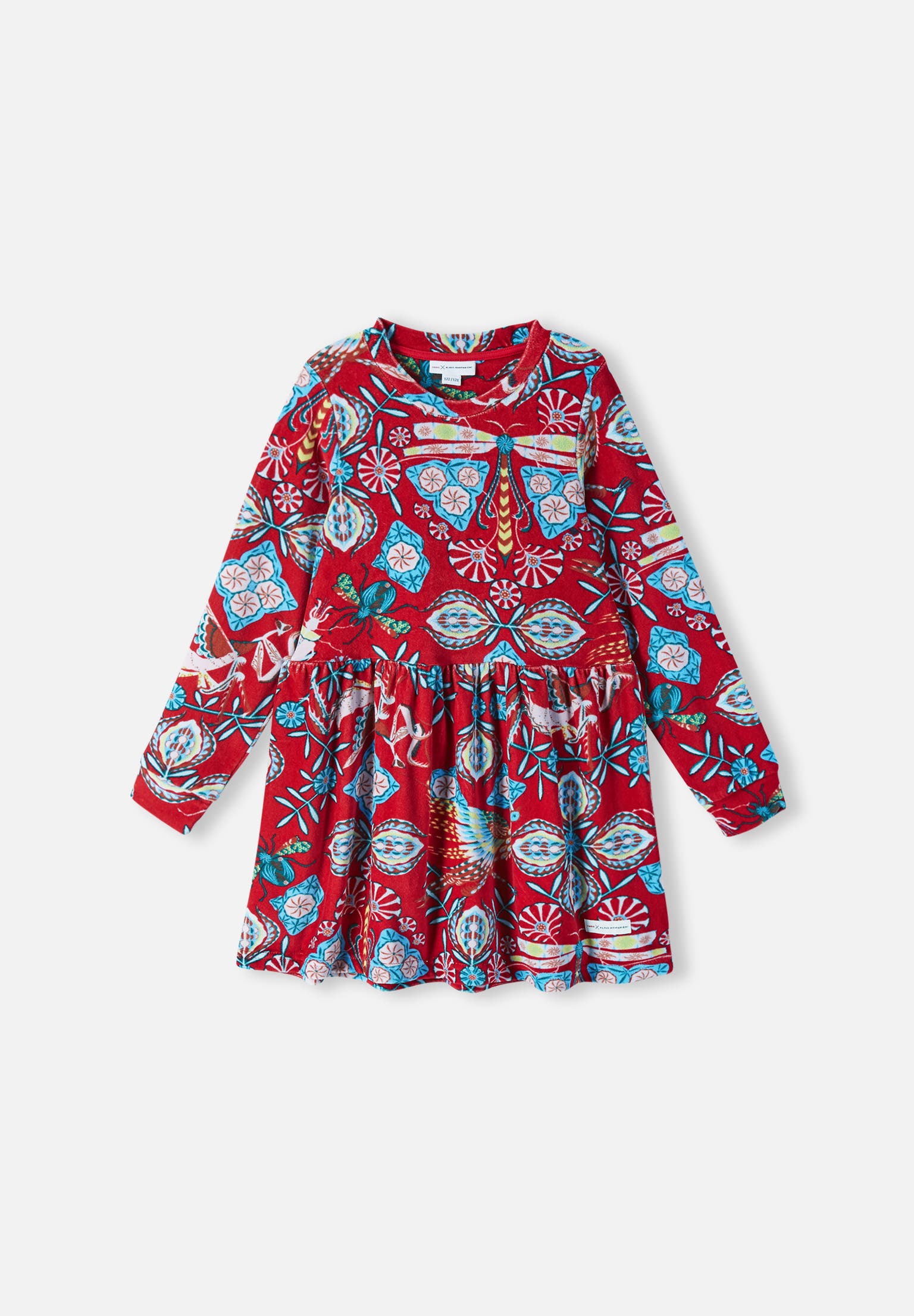 Reima Kids Velour Dress - Samettiruusu Deep Red