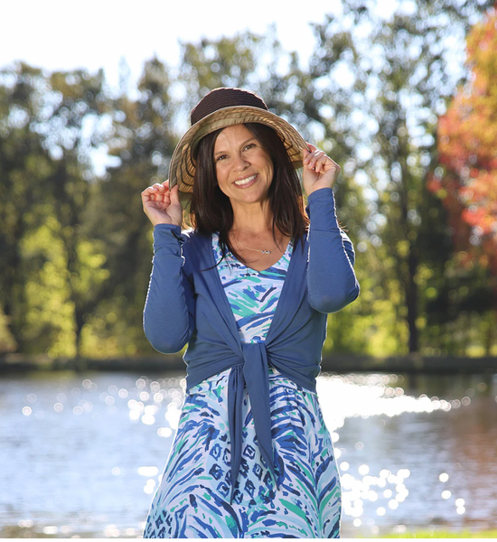 woman in UV Skinz's sun shrug