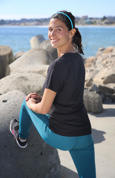 woman in UPF activewear