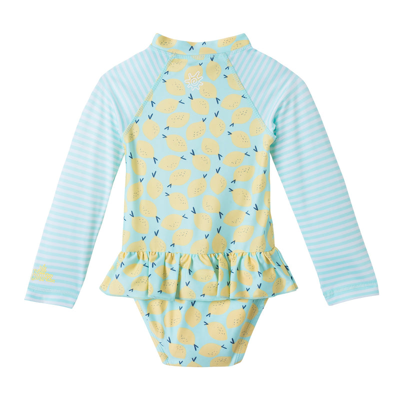 Baby Girl’s Long Sleeve Ruffled One Piece Swimsuit Final Sale – UV Skinz®