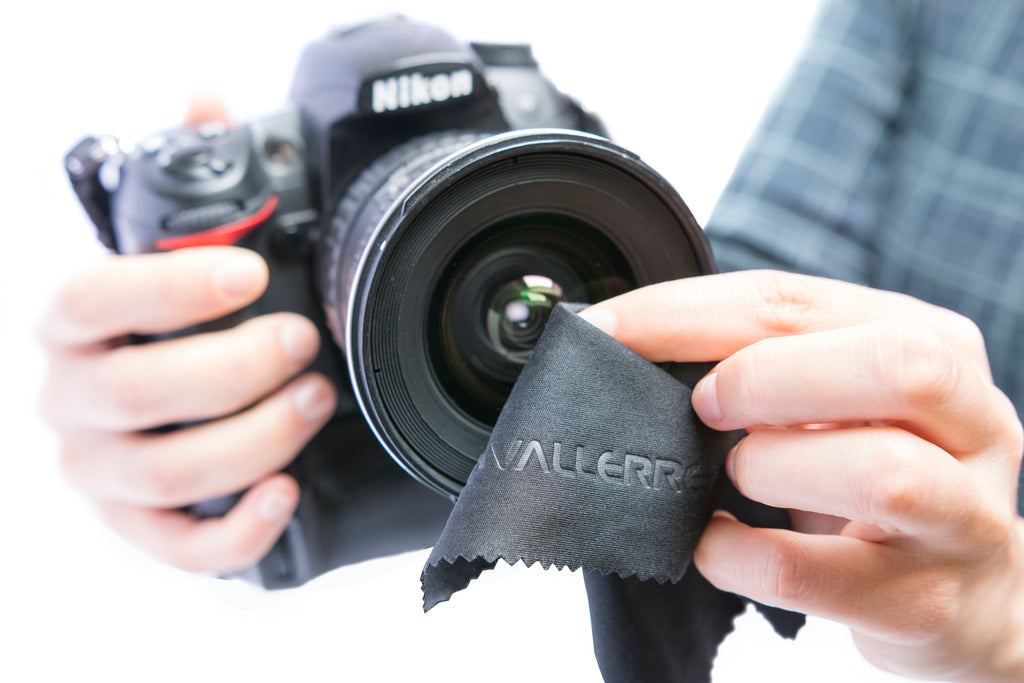 microfibre lens cloths on camera lens