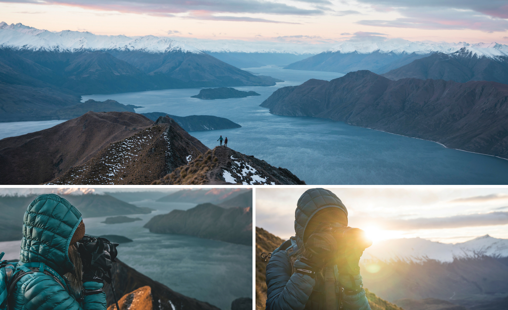 Femmes prenant une photo sur une montagne