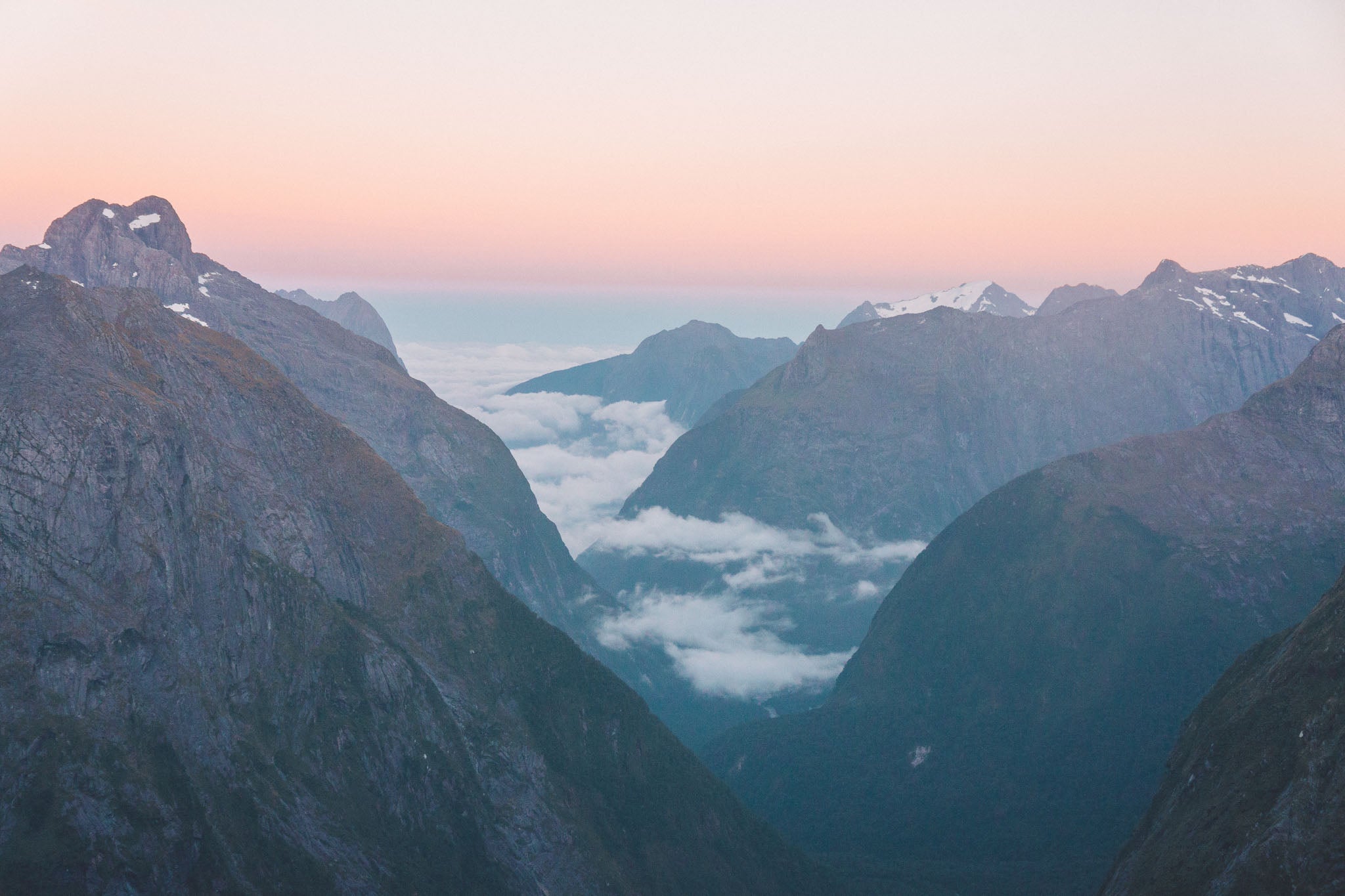 Milford Sound at sunset