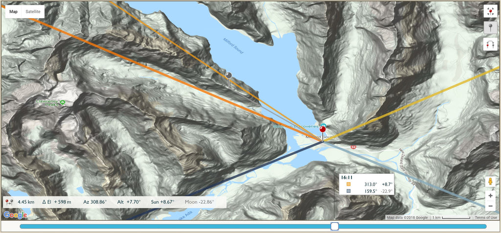 Mappa topo di Milford Sound