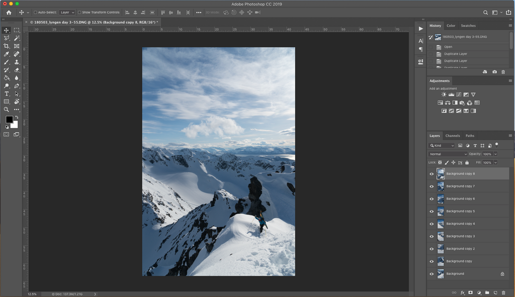 Fusion de la photo panorama dans Photoshop