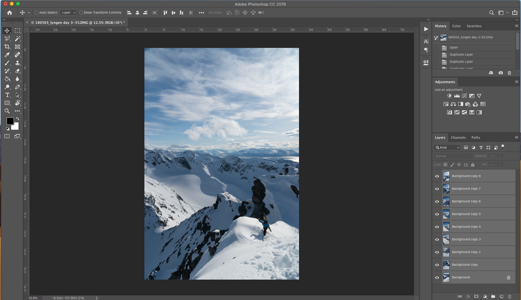 Unendo le foto del panorama in Photoshop