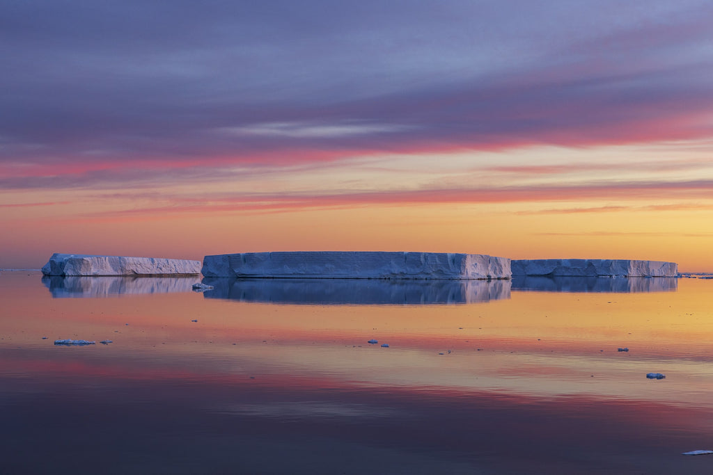 Three icebergs