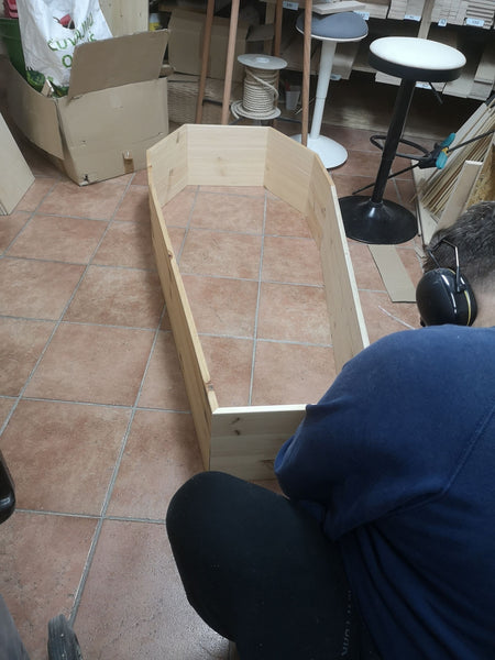 Making of a Custom Coffin Cat Climber shelf stacker bed tree tower