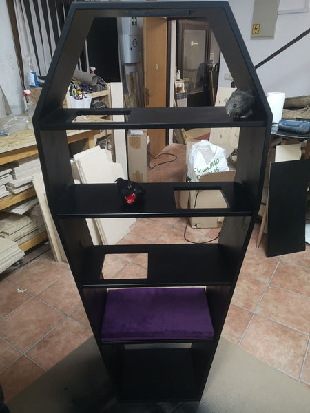 Making of a Custom Coffin Cat Climber shelf stacker bed tree tower