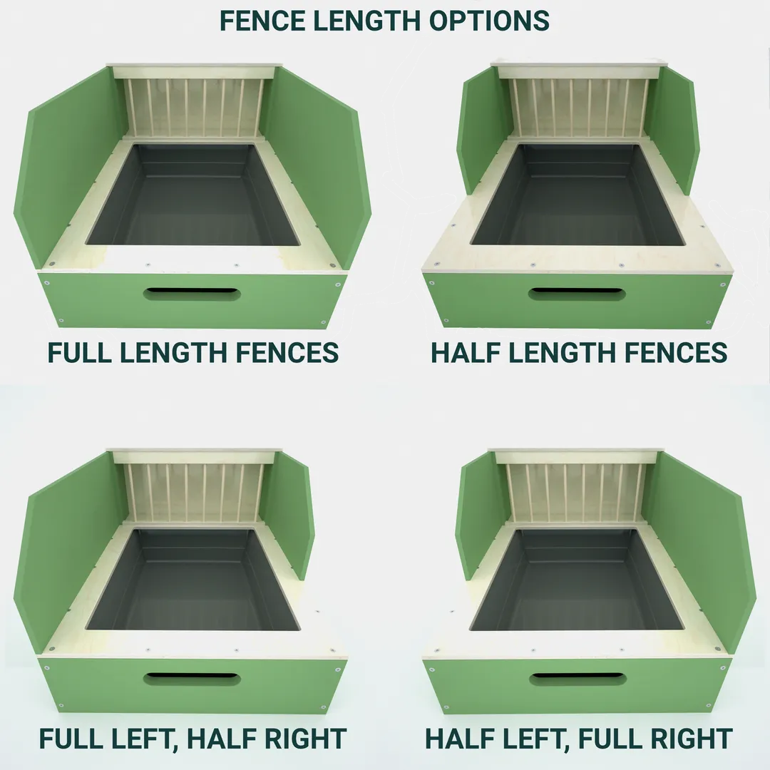 Fence Length options for NaughtyVille Rabbit bunny hay rack with litterbox