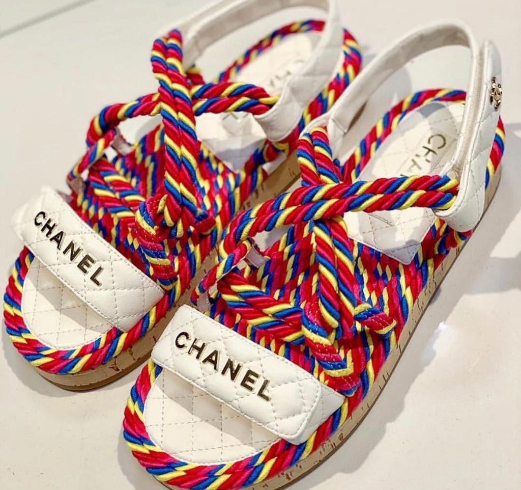 chanel rainbow sandals