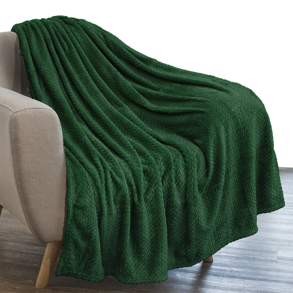  Fleece Blanket Plush Throw Blanket Olive Green Solid