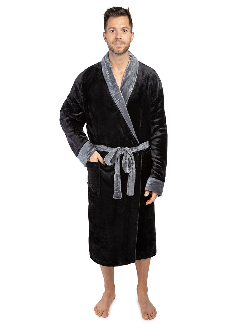 Men's Two-Tone Fleece Robe – PAVILIA