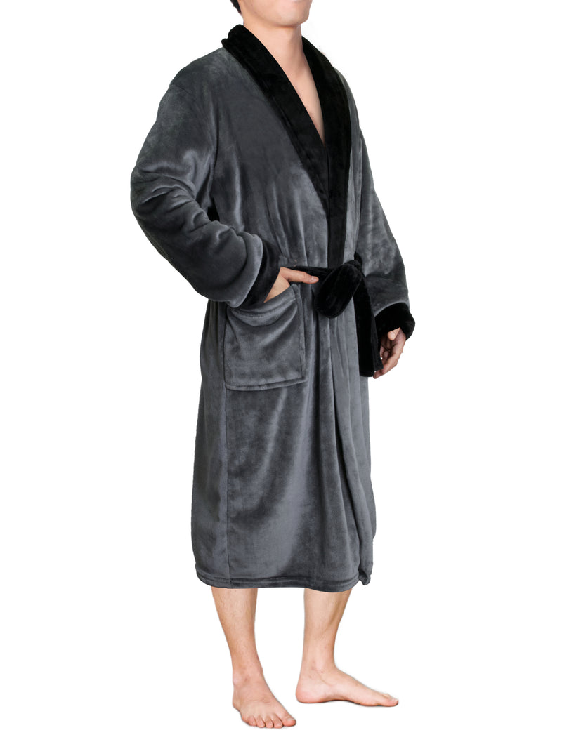 Men's Two-Tone Fleece Robe – PAVILIA
