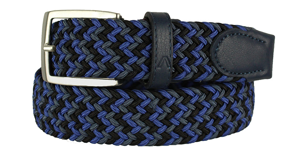 ALBERTO BRAIDED MULTI-STRETCH BELT NAVY