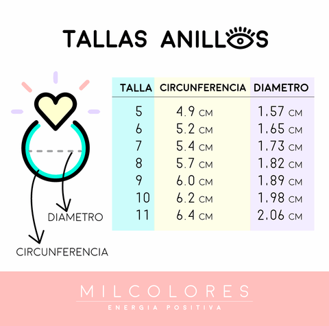 mil colores , talla de anillo, 