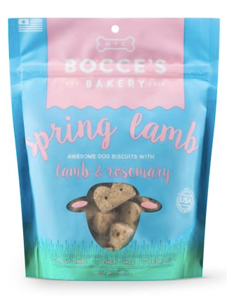 Easter and spring gift guide for dogs patchwork pet plush dog toys Bocces Bakery spring lamb dog treats