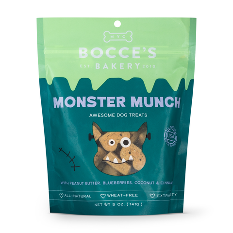 Fall gift guide for dog lovers Bocces Bakery Monster Munch dog treats patchwork pet dog blog