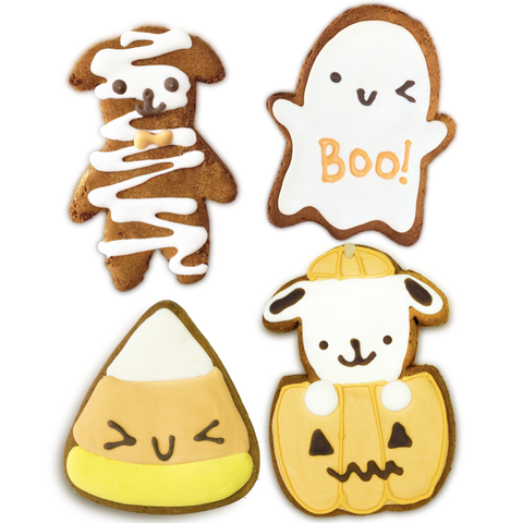 Fall themed gift guide for dog lovers bobby and bambis dog bakery Halloween cookies.
