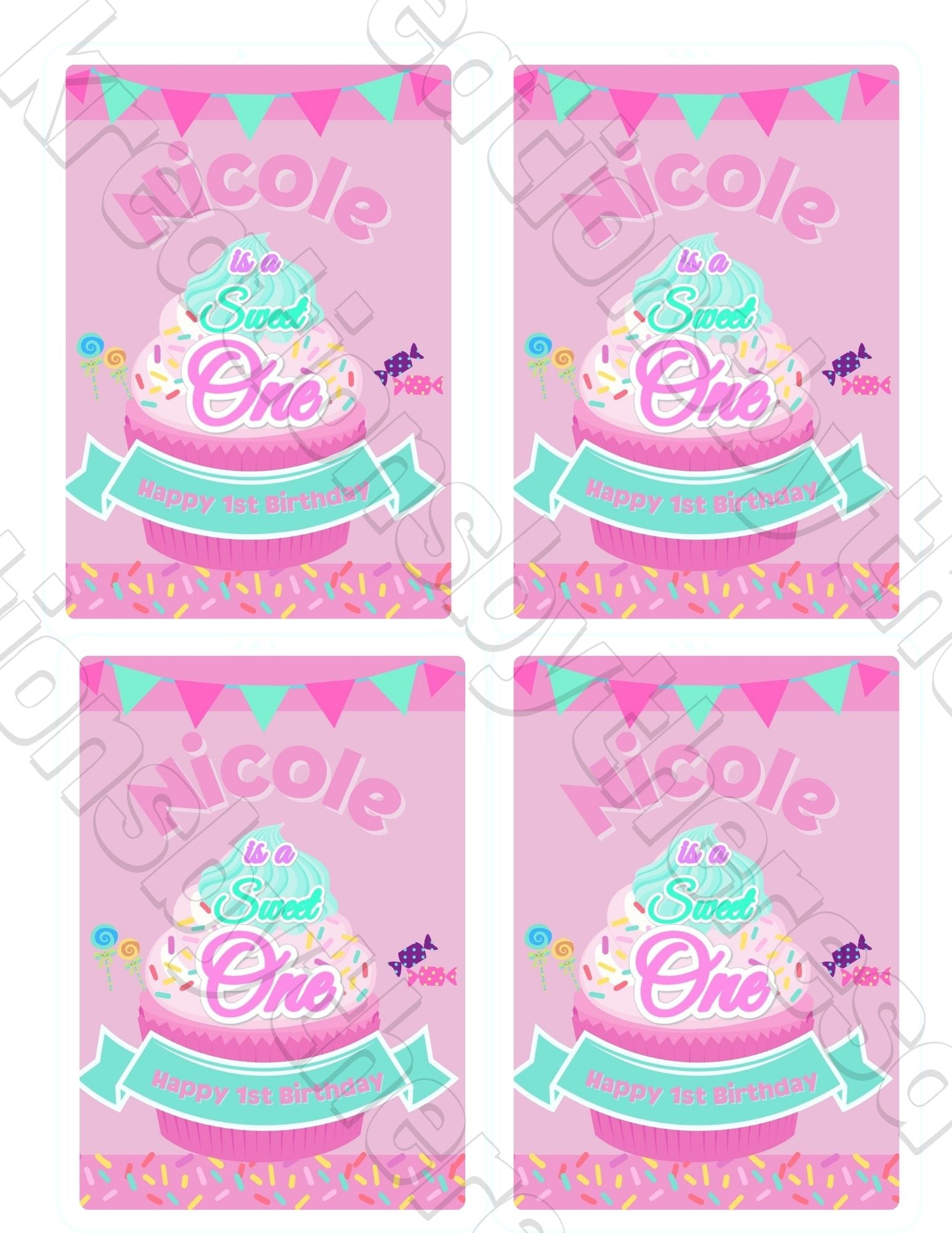 Capri-Sun Juice Pouch Cupcake Sweet One Party Favor Template