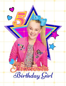 JoJo Siwa Star Inspired Tshirt| Birthday Iron On| Printable Transfer|