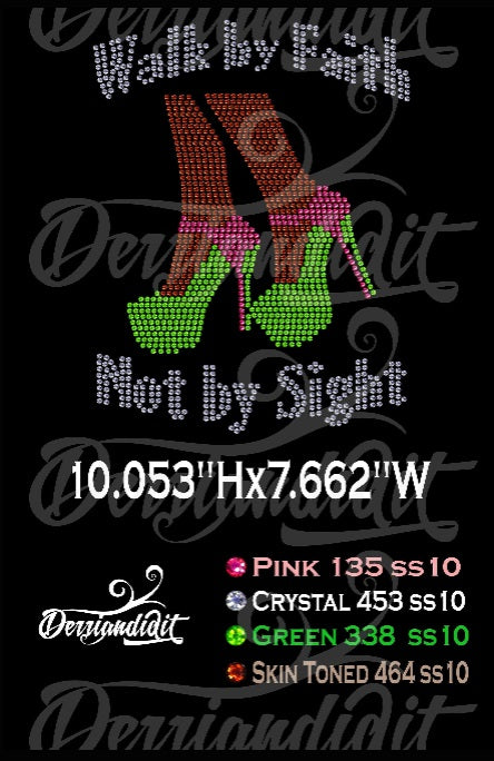 Walk by Faith Not by Sight Rhinestone Design/ Christian Instant Download Rhinestone Design/Walk by Faith Not by Sight Rhinestone Template