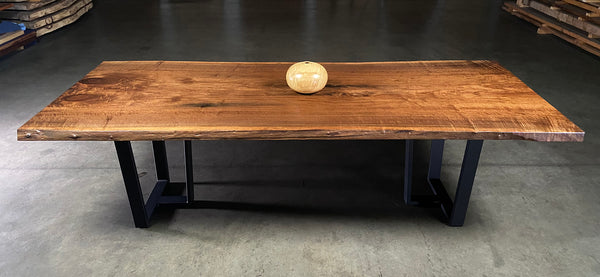 Black walnut bookmatch table crafted by CS Woods in 2022