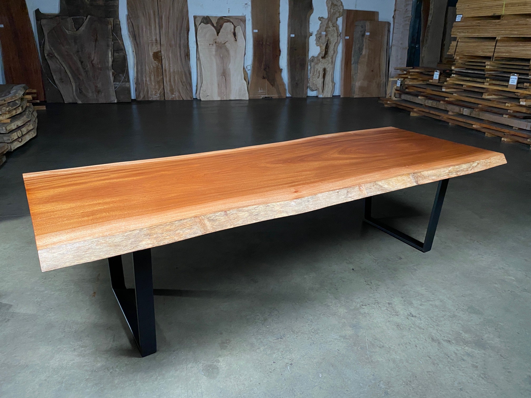 African Mahogany Sipo Live Edge Table by CS Woods