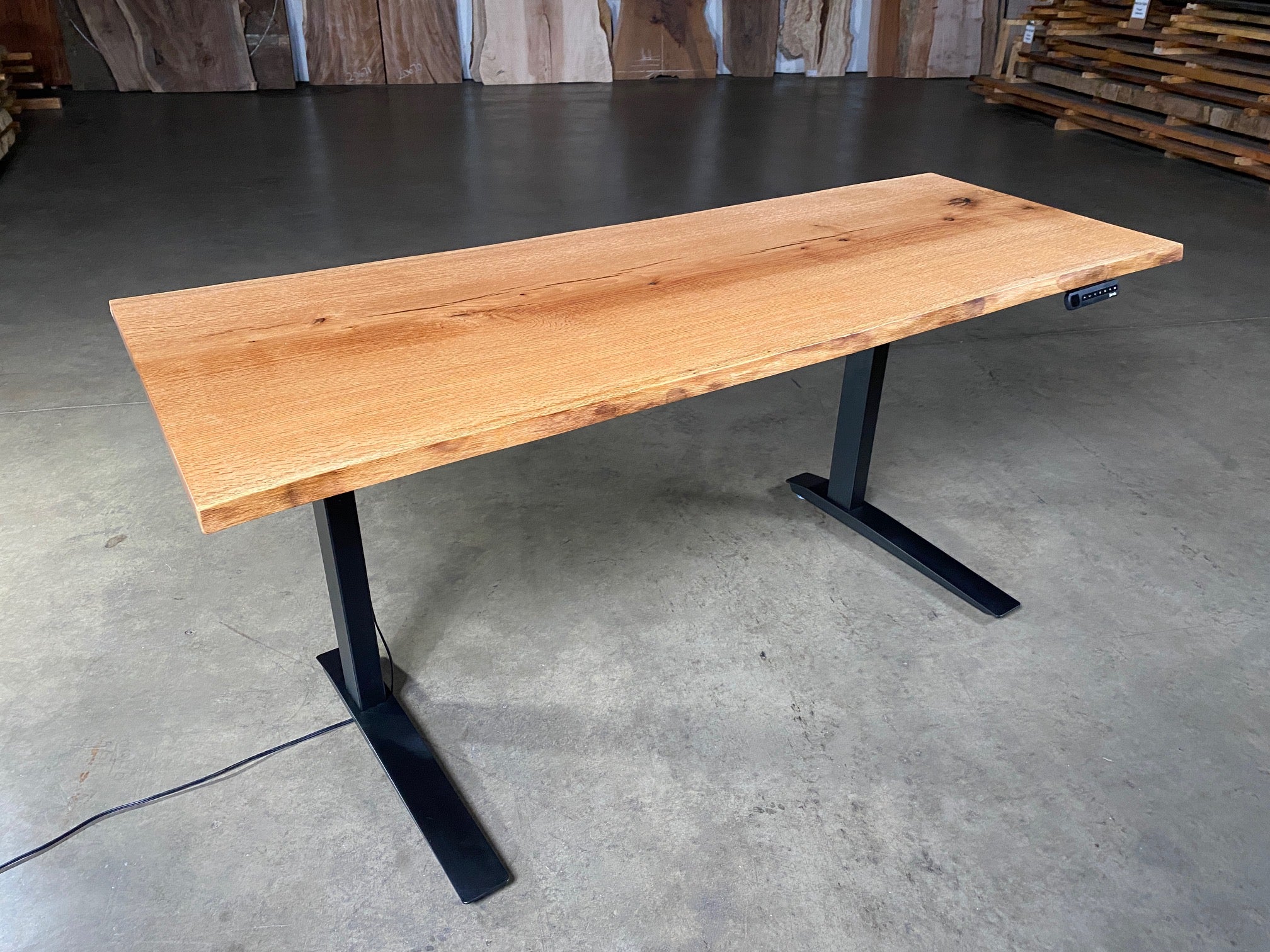 Live Edge Sit-Stand Adjustable Height Desk from CS Woods