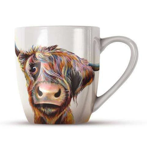 4. “A Bad Hair Day” Highland Cow Bone China Mug