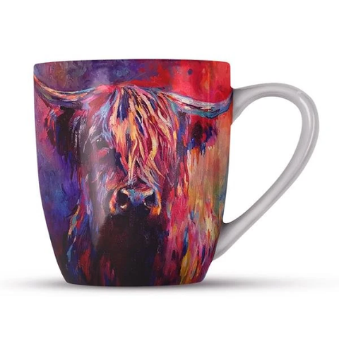 Colourful Highland Cow Bone China Mug