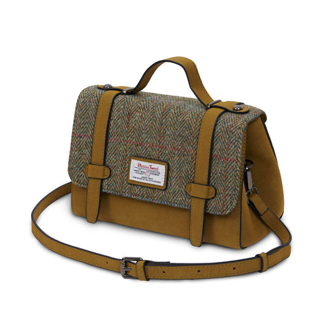 Chestnut Herringbone Harris Tweed Orkney Satchel