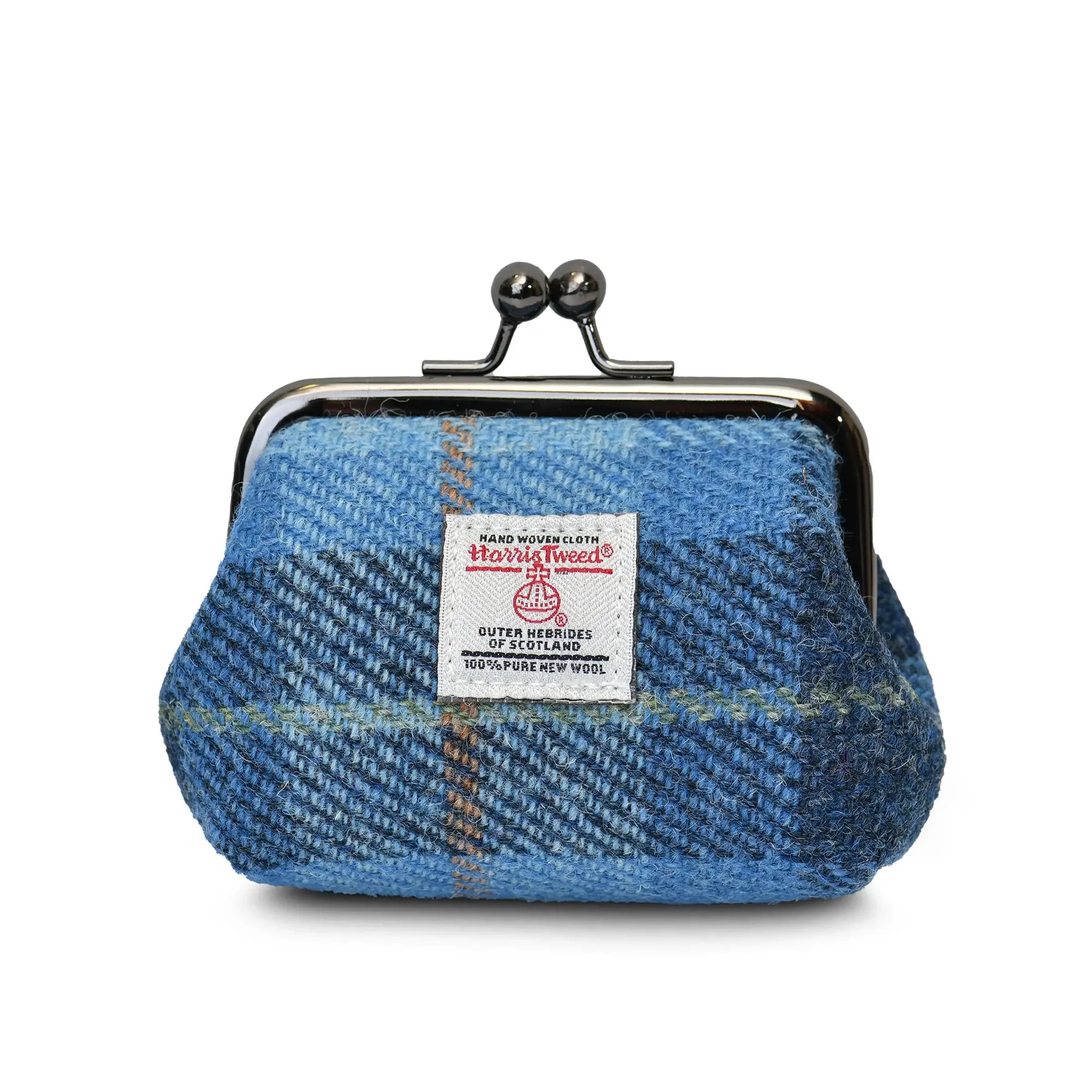 Image of Blue Tartan Coin Purse with Harris Tweed®