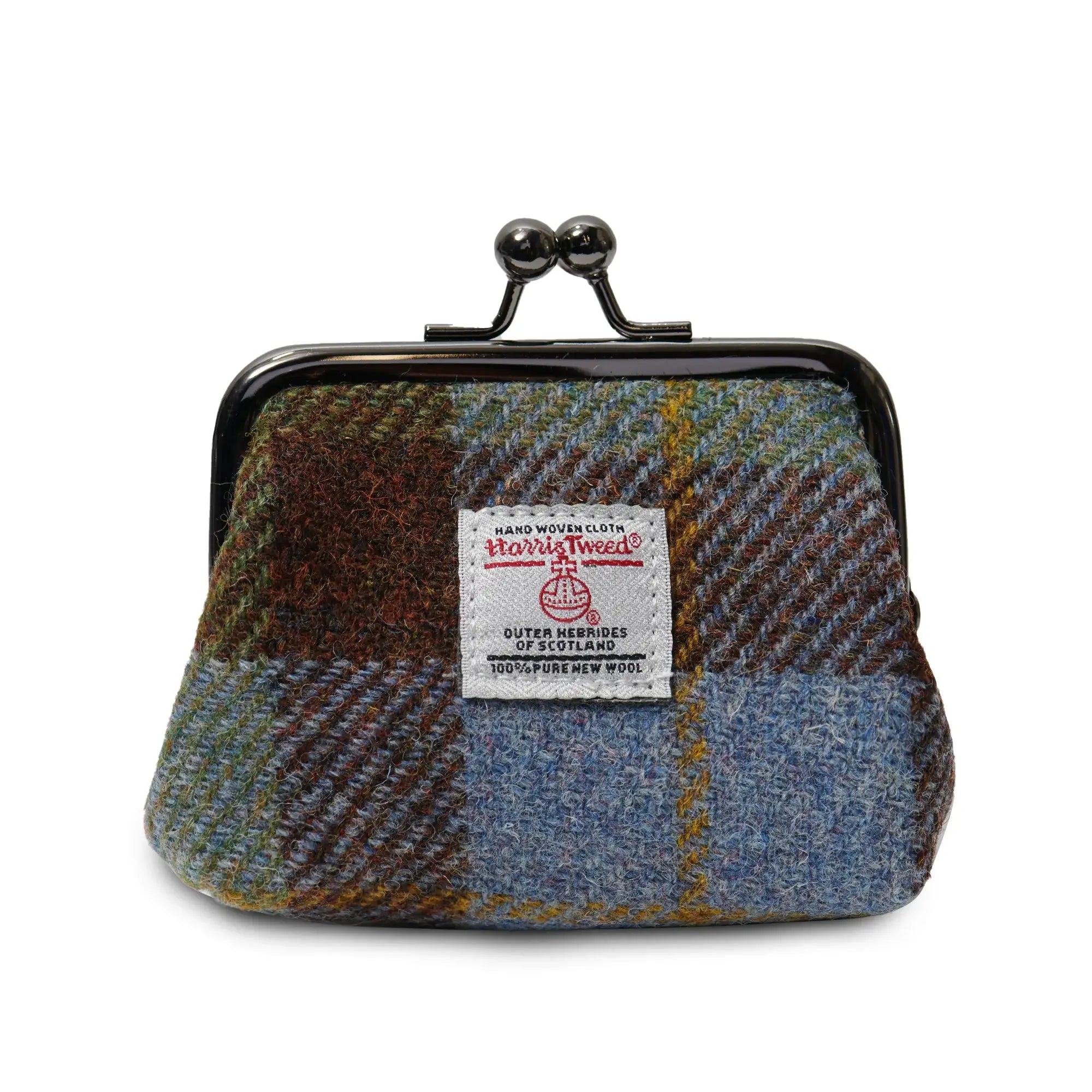 Image of Chestnut & Blue Tartan Coin Purse with Harris Tweed®