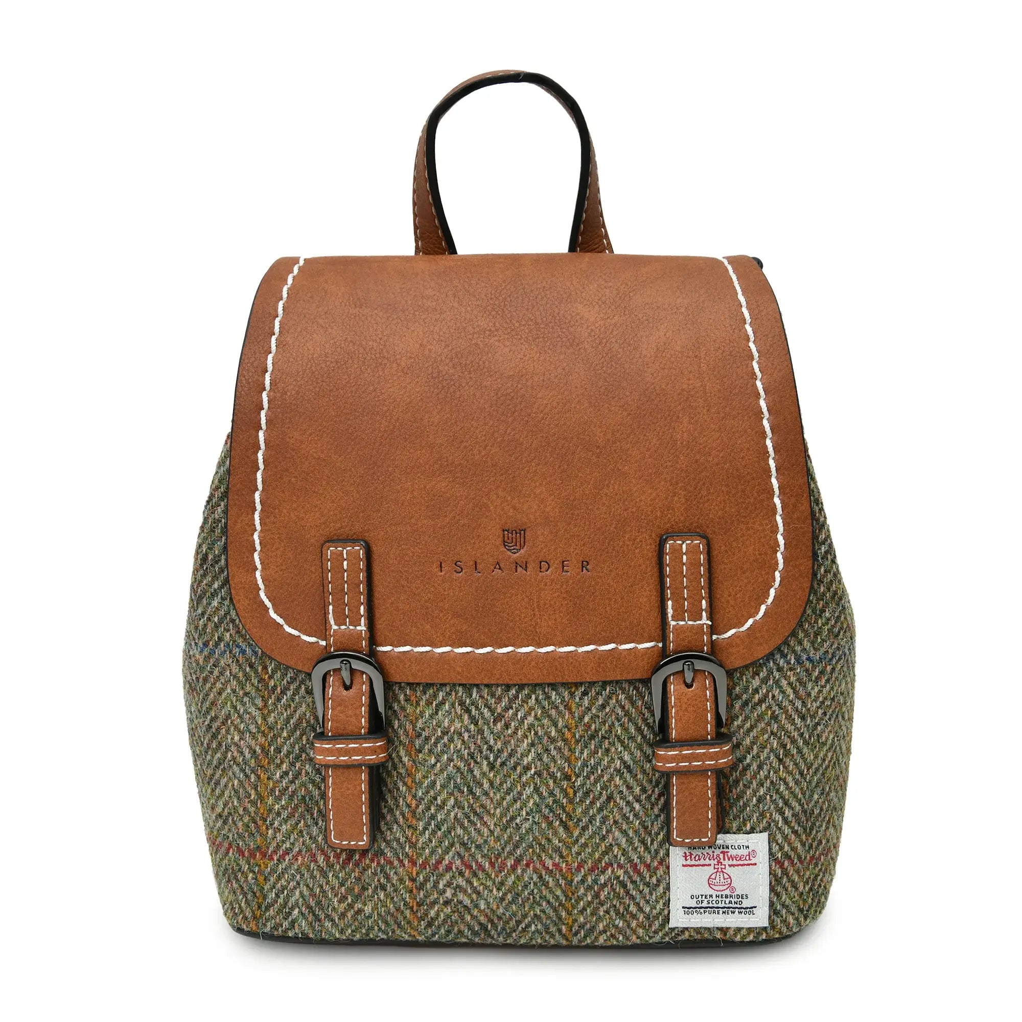 Image of Chestnut Herringbone Jura Backpacks with Harris Tweed® | Size: Mini