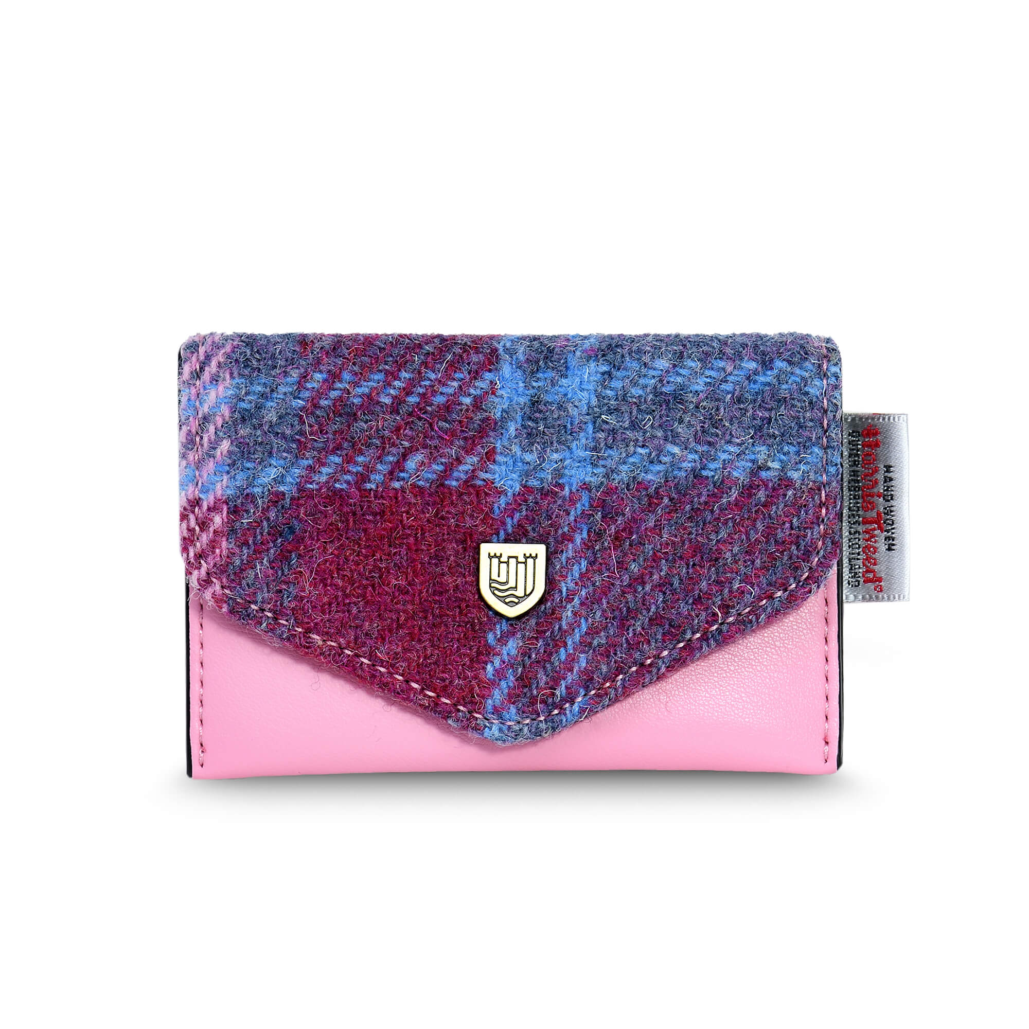 Image of Pink & Blue Card Holder with Harris Tweed®