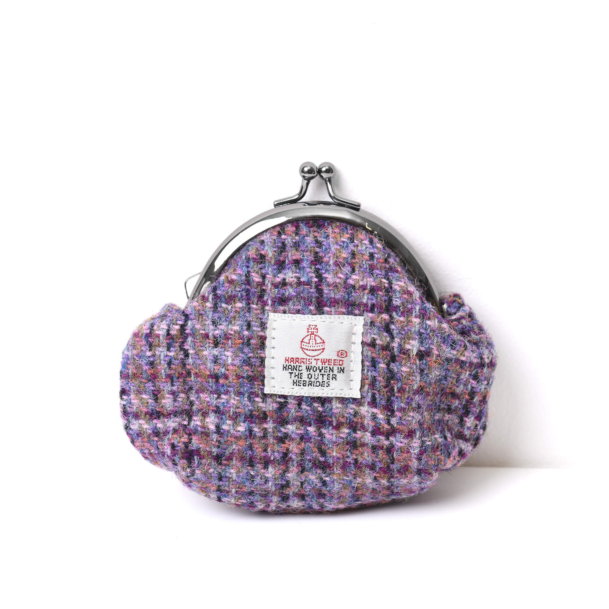 Image of Violet Mini Dogtooth Coin Purse with Harris Tweed®
