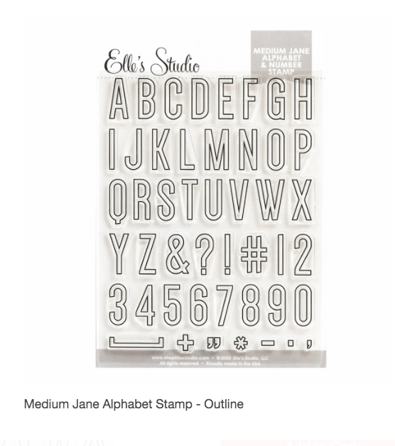 Elles Studio - Medium Jane Alphabet Stamp - Outline