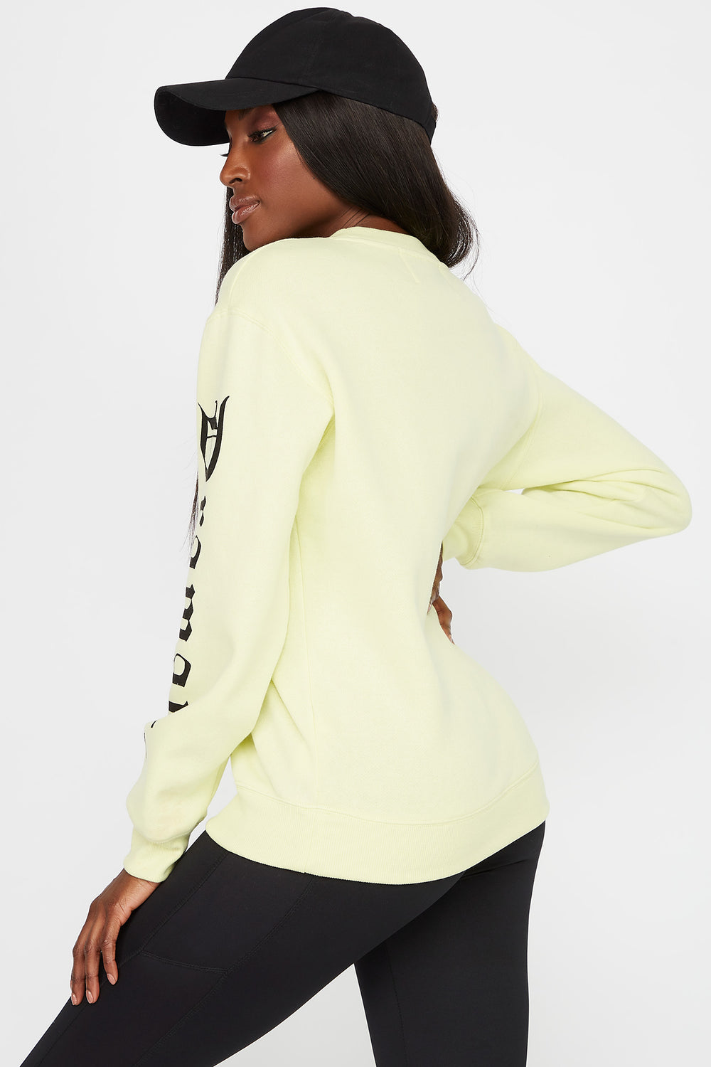 neon yellow crew neck sweatshirt