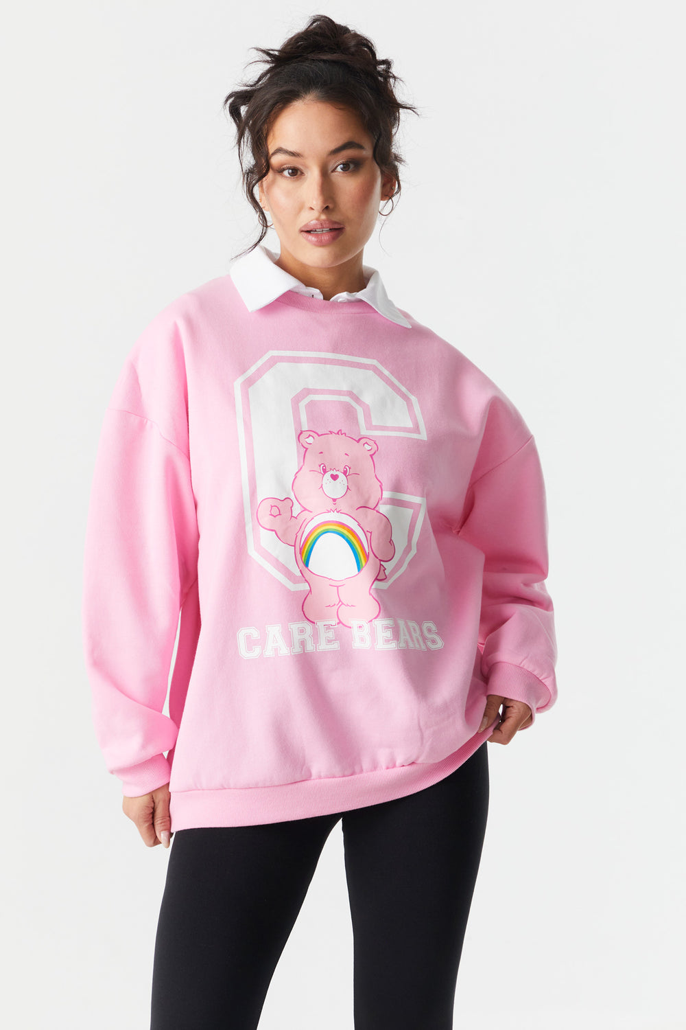 Care Bears Graphic Fleece Sweatshirt Pink