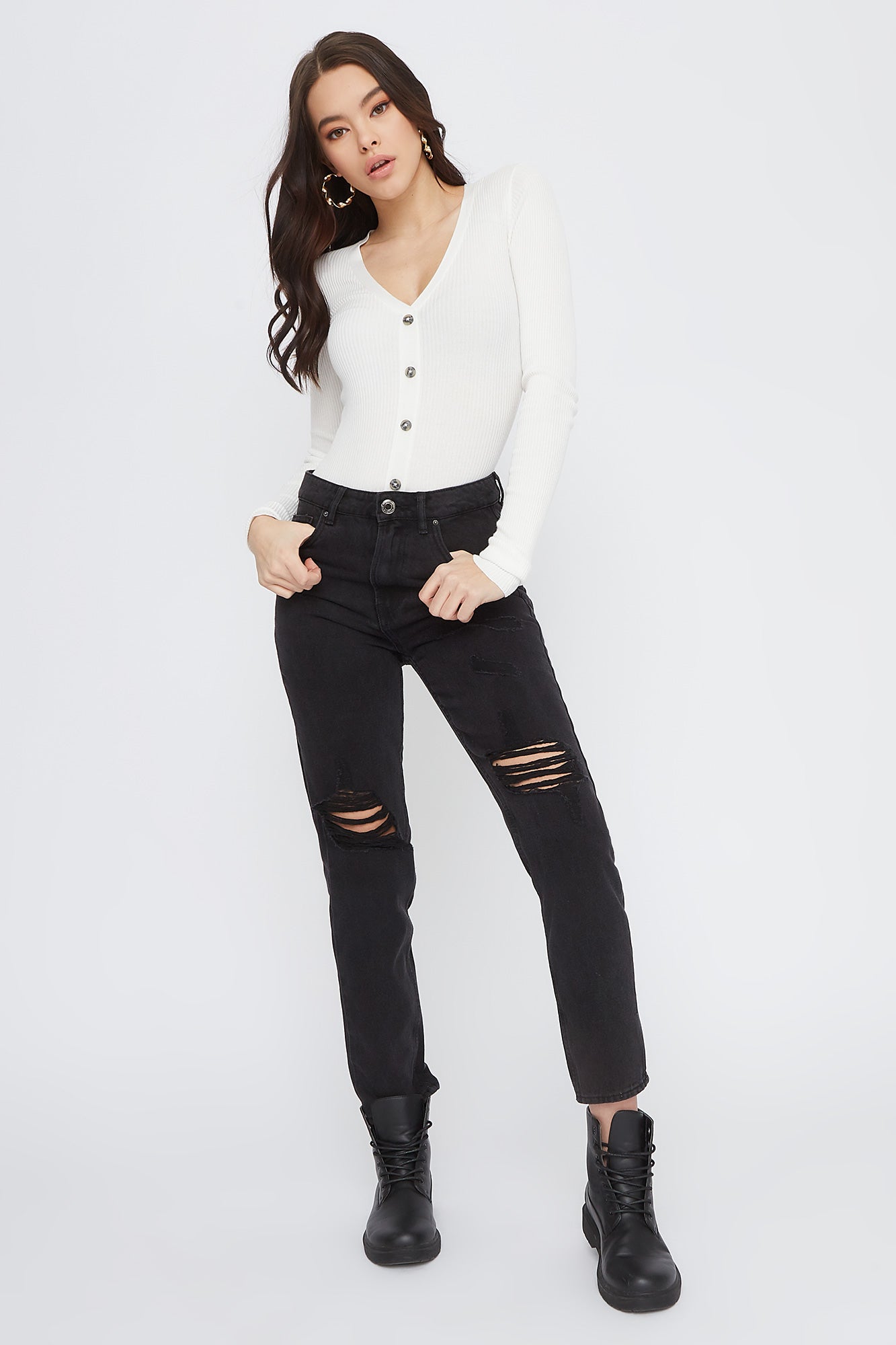 black ripped jeans charlotte russe