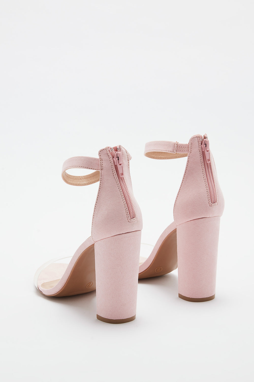 pink block heel sandal