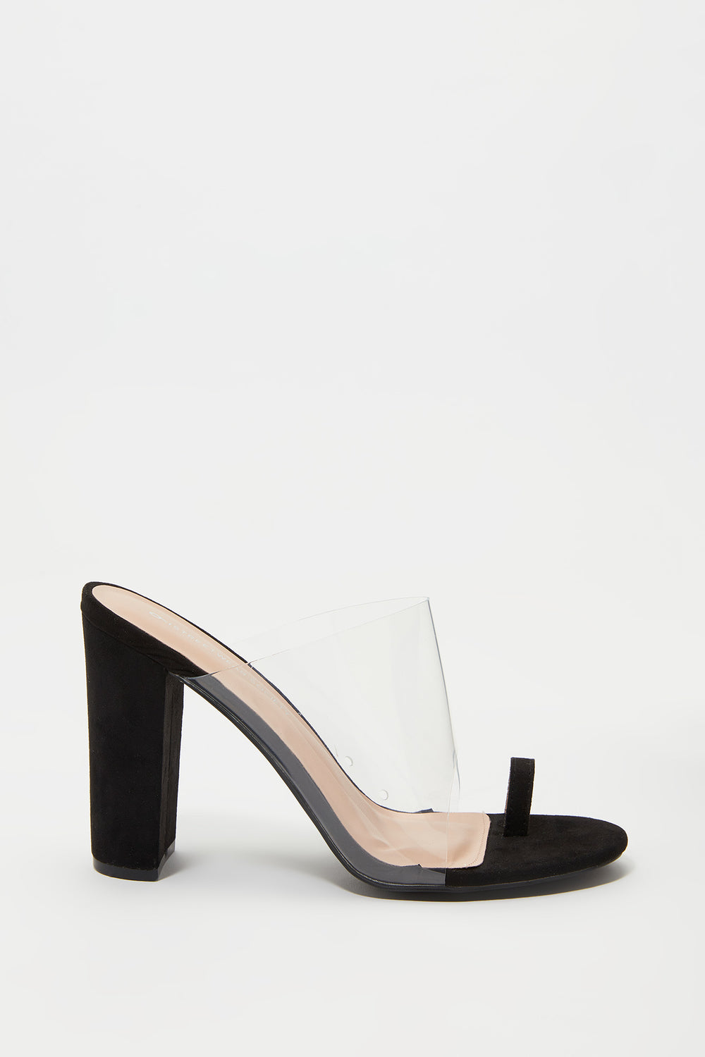 open toe mule block heel